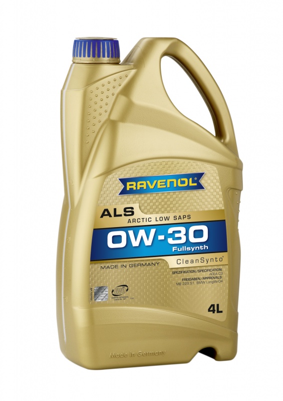 Моторное масло RAVENOL Arctic Low SAPS ALS SAE 0W-30 ( 4л) 