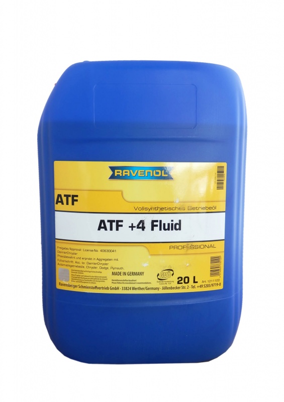 Трансмиссионное масло RAVENOL ATF+4 Fluid (20л) new
