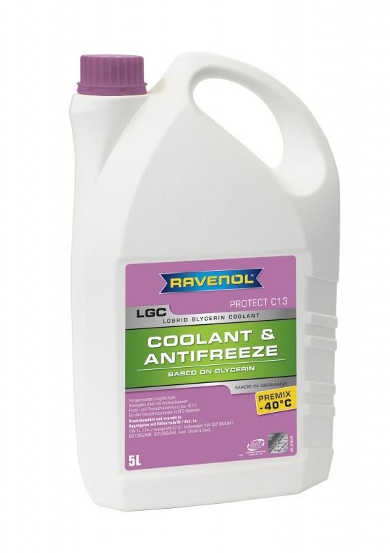 Антифриз готовый к прим. лила RAVENOL LGC Lobrid Glycerin Coolant Premix -40° C13 ( 5л)