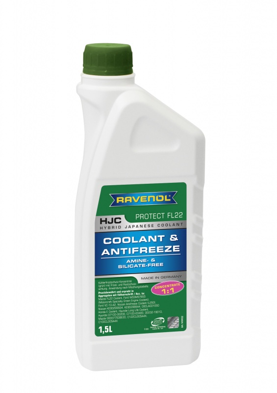 Антифриз концентрат зеленый RAVENOL HJC Hybrid Japanese Coolant Concentrate (1,5л)
