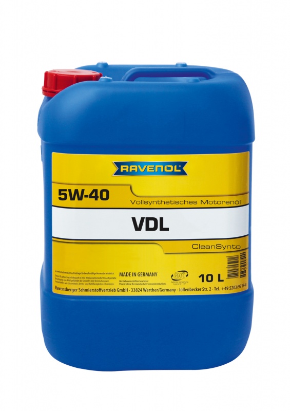 Моторное масло RAVENOL VDL SAE 5W-40 (10л) new