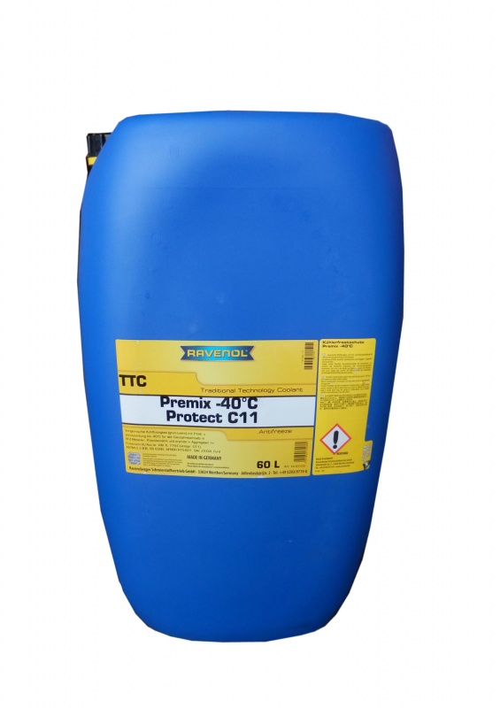 Антифриз готовый к прим. жёлтый RAVENOL TTC Traditional Technology Coolant Premix (60л)