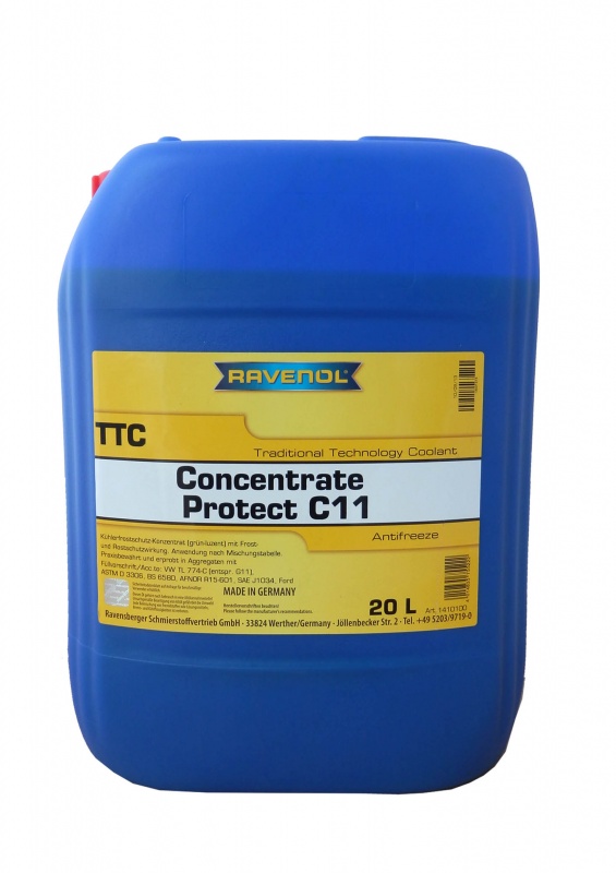 Антифриз концентрат жёлтый RAVENOL TTC Traditional Technology Coolant Concent (20л)